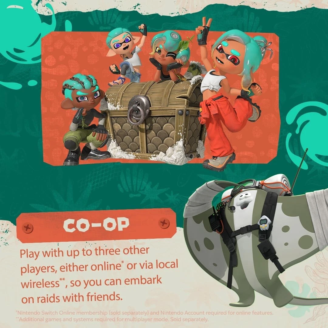 Splatoon Raiders co-op mode supporting up to four players in local or online raids